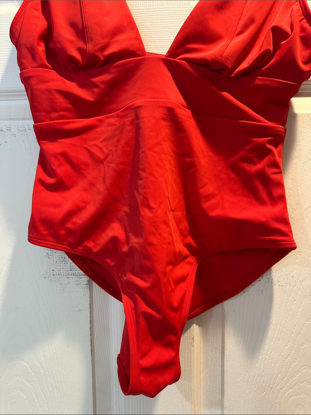 Andie Mykonos Red One-Piece Plunge Bathing Suit M Swimsuit - Picture 6 of 10